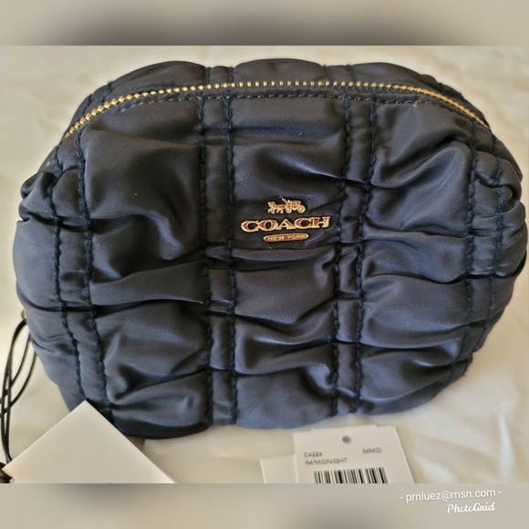 Coach Small Boxy Cosmetic Case with Ruching - Picture 2 of 7